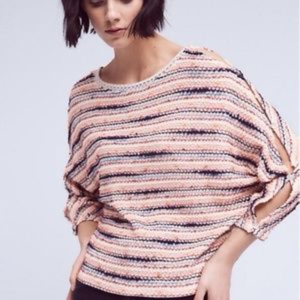 Anthro Postmark Malu textured wave stripe sweater